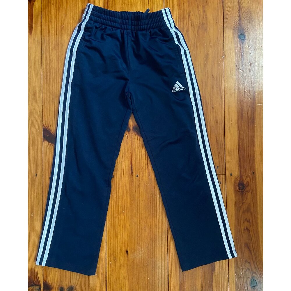 adidas Black Track Pants with White Stripes